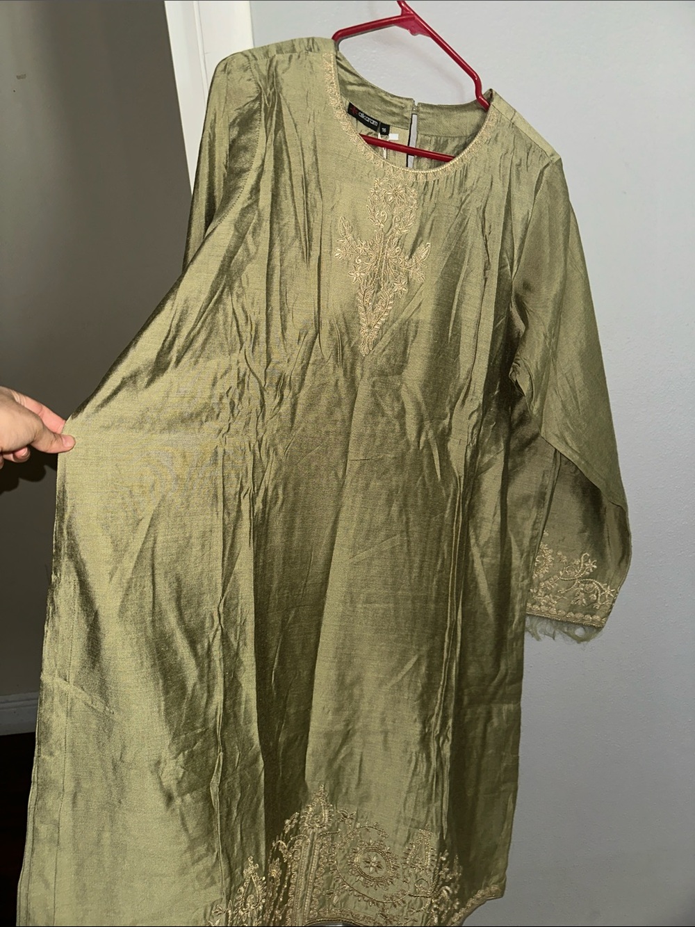 Embroidered Olive Green Women’s Dress